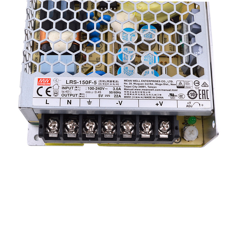 Mean Well LRS-150F-5 DC5V 110Watt 22A UL Certification AC110-240 Volt Switching Power Supply For LED Strip Lights Lighting Mean Well LRS-150F-5 DC5V 110Watt 22A UL Certification AC110-240 Volt Switching Power Supply For LED Strip Lights Lighting